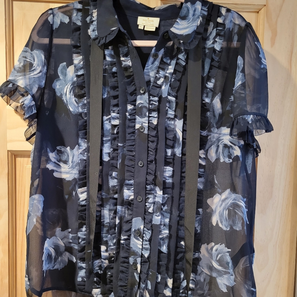 NWOT Kate Spade Ruffle Floral Top